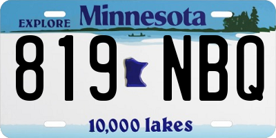 MN license plate 819NBQ