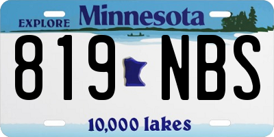 MN license plate 819NBS
