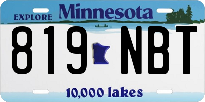 MN license plate 819NBT