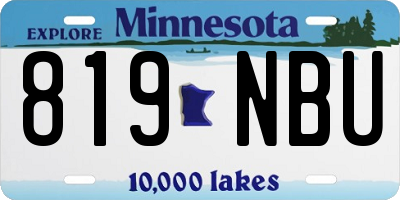 MN license plate 819NBU