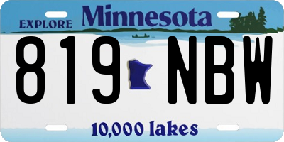 MN license plate 819NBW