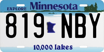 MN license plate 819NBY