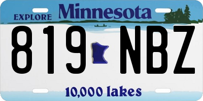 MN license plate 819NBZ