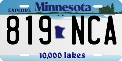 MN license plate 819NCA