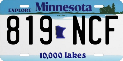MN license plate 819NCF
