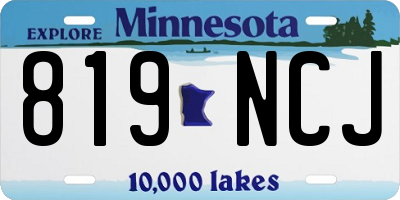 MN license plate 819NCJ