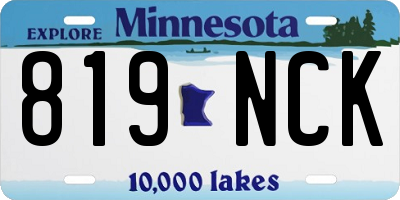 MN license plate 819NCK