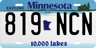 MN license plate 819NCN