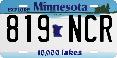 MN license plate 819NCR