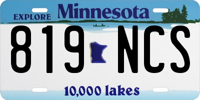 MN license plate 819NCS