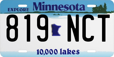 MN license plate 819NCT