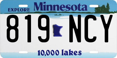 MN license plate 819NCY