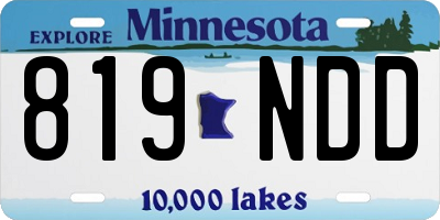 MN license plate 819NDD