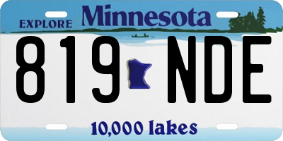 MN license plate 819NDE