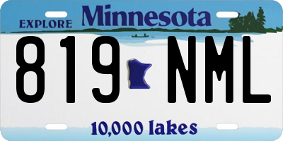 MN license plate 819NML