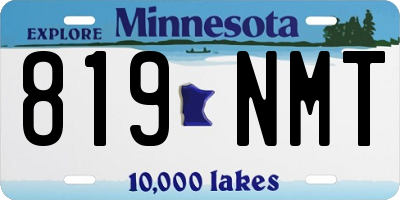 MN license plate 819NMT