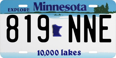 MN license plate 819NNE