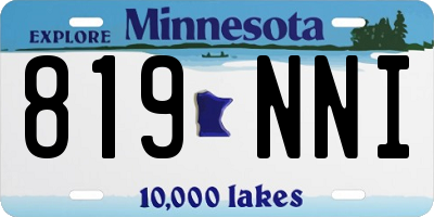 MN license plate 819NNI