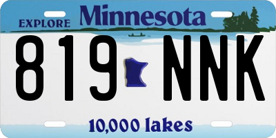 MN license plate 819NNK