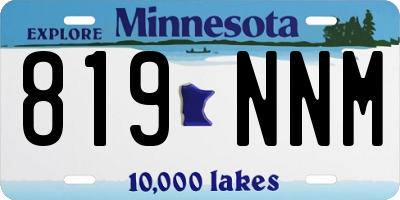 MN license plate 819NNM