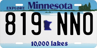 MN license plate 819NNO
