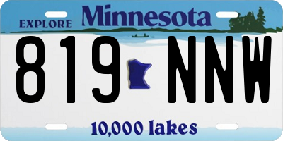 MN license plate 819NNW