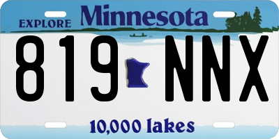 MN license plate 819NNX