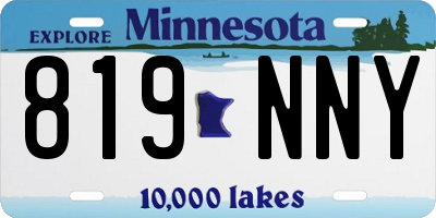 MN license plate 819NNY