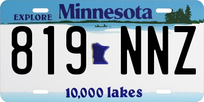 MN license plate 819NNZ
