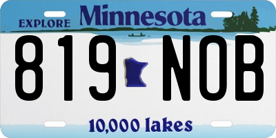 MN license plate 819NOB