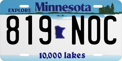 MN license plate 819NOC