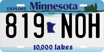MN license plate 819NOH