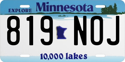 MN license plate 819NOJ