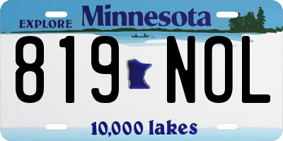 MN license plate 819NOL