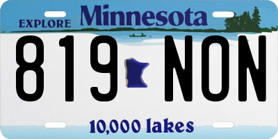 MN license plate 819NON