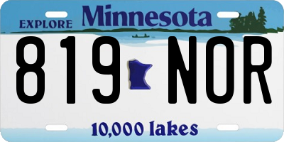 MN license plate 819NOR