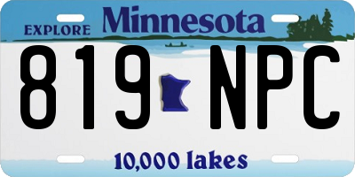 MN license plate 819NPC