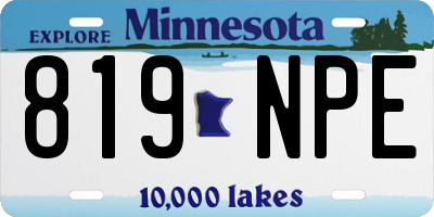 MN license plate 819NPE
