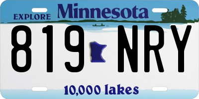 MN license plate 819NRY