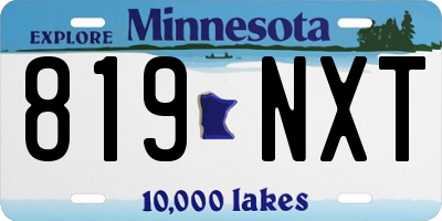 MN license plate 819NXT