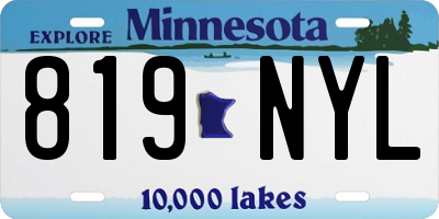 MN license plate 819NYL