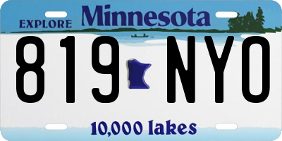 MN license plate 819NYO