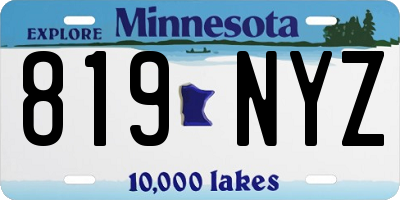 MN license plate 819NYZ