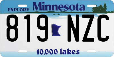 MN license plate 819NZC