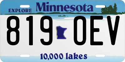 MN license plate 819OEV