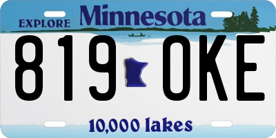 MN license plate 819OKE