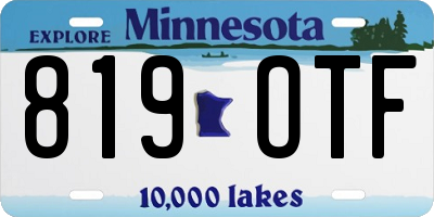 MN license plate 819OTF