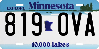 MN license plate 819OVA