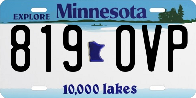 MN license plate 819OVP