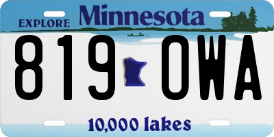 MN license plate 819OWA